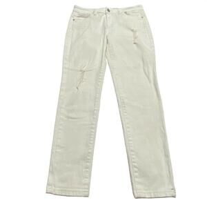 Tinseltown regular fit tapered leg Women's size 11 white denim jeans